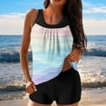 thumbnail image 1 of Sakmal Tummy Control Tankini Swimsuits for Women Full Coverage Swimwear Graphic Summer Bathing Suits for Women with High Waisted Bottom, 1 of 5