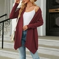thumbnail image 1 of Sakmal Tunic Cardigan Sweaters Womens Open Front Knitted Fashion Cardigan Red Long Sweater, 1 of 8