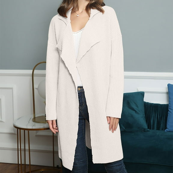 Sakmal Tunic Women Cardigan Sweater Knit Trendy Open Front Plus Size Cardigan Long White Sweater Coat