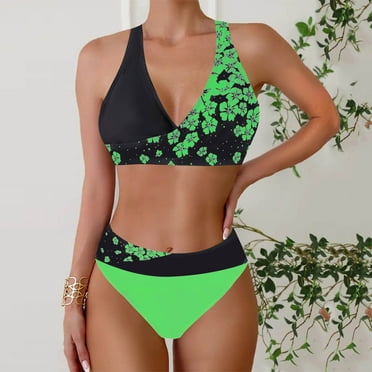 Sakmal Two Piece Sets Swimsuits for Women 2025 Vintage Bikinis Plus Size Green Swimwear Push Up Triangle Swimsuit Sets