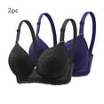 thumbnail image 1 of Sakmal Underwire Women Bras Full Coverage Lace Wireless 2-Pack Black Comfort Womens Bras 38, 1 of 5