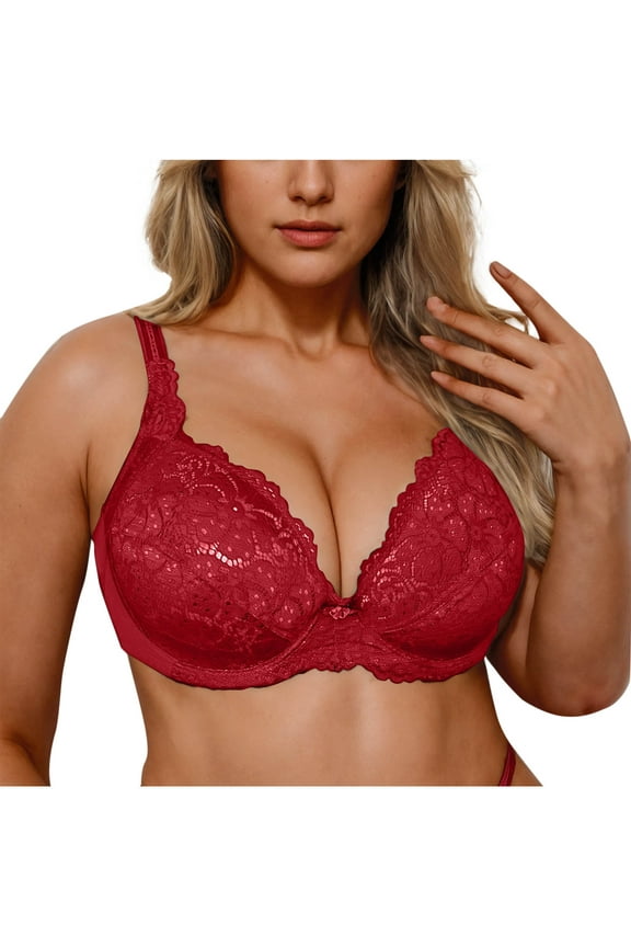 Underwire Women Bras Push Up Lace Lift Stretch Red Bras for Women 38/85E