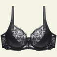 thumbnail image 1 of Sakmal Underwire Womens Bras Seamless Black Plus Size Lace Lightly Lined Bras for Ladie L, 1 of 4