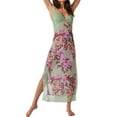 thumbnail image 1 of Sakmal V-Neck Plus Size Summer Dresses Long Green Sexy Floral Sleeveless Lace Cutout Fit & Flare Dress, 1 of 5