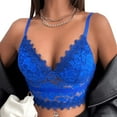 thumbnail image 1 of Sakmal V Neck Tank Tops for Women Spaghetti Straps Cropped Camisole Slim Fitted Shirts Blue Beach Vacation Lace Tank Tops for Women L, 1 of 7
