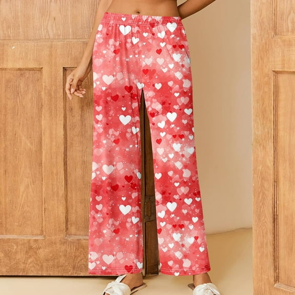 Sakmal Valentines Lounge Pants for Women Plus Size Sleepwear Womens Lounge Pants XXL