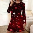 thumbnail image 1 of Sakmal Valentines Moomoo Nightgownss for Women Cute Love Long Sleeve Sleep Dress Knee Length Heart Print Ladies Nightgown L, 1 of 6