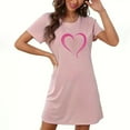 thumbnail image 1 of Sakmal Valentines Moomoo Nightgownss for Women Short Sleeve Love Cute Nightwear Heart Print Short Ladies Nightgown 2X, 1 of 5