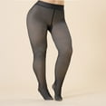 thumbnail image 1 of Sakmal Warm Fleece Lined Tights Gray Pantyhose Winter Ladies Tight, 1 of 5