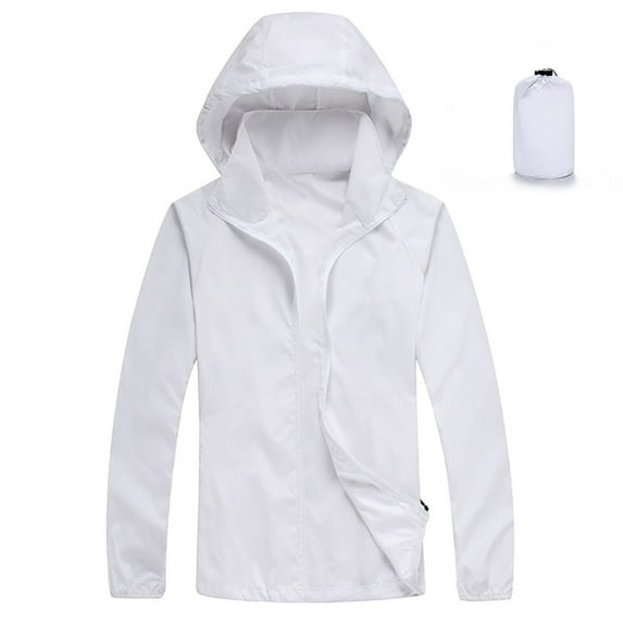 Sakmal Waterproof Women'S 2024 Winter Fashion Clothes White Athleisure Long Sleeve Sleeve Sports Comfy with Hoods Solid Lightweight Jackets for Women Plus Size