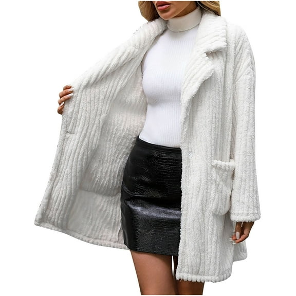 Sakmal White Cardigans for Women Long Plus Size Collared Sweater Knit Women's Sweater with Pockets