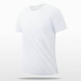 thumbnail image 1 of Sakmal White Casual Shirt Mens Crew Neck Short Sleeve Solid Blouse Tees Tops, 1 of 8