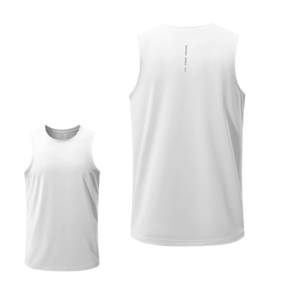 Sakmal White Men Tank Tops Crew Neck White Stringer Lightweight Solid Camisole Muscle Breathable Sleeveless T Shirts for Men