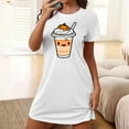 thumbnail image 1 of Sakmal White Nightgowns for Women Soft Cute Halloween Nightshirt Short Sleeve Nightgowns for Women, 1 of 5