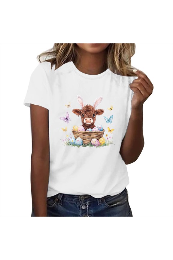 White T Shirts For Women Henley Electric Wave Hide Belly Tshirts Short Sleeve Summer Ladies T Shirts L