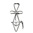 thumbnail image 1 of Sakmal White Women Bathing Suits Tummy Control Triangle Sexy One Piece Swimsuits Solid Halter Swimwear, 1 of 4