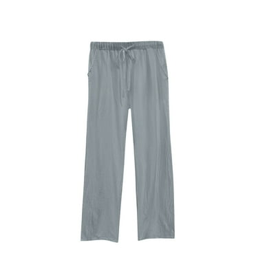 Sakmal Wide Leg Pants Women High Waisted Plus Size Sweatpants Khakis Solid Gray Pants with Pockets