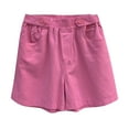 thumbnail image 1 of Sakmal Wide Leg Shorts for Women Summer Bermuda Pink Cotton Solid High Waisted Shorts with Pockets, 1 of 5