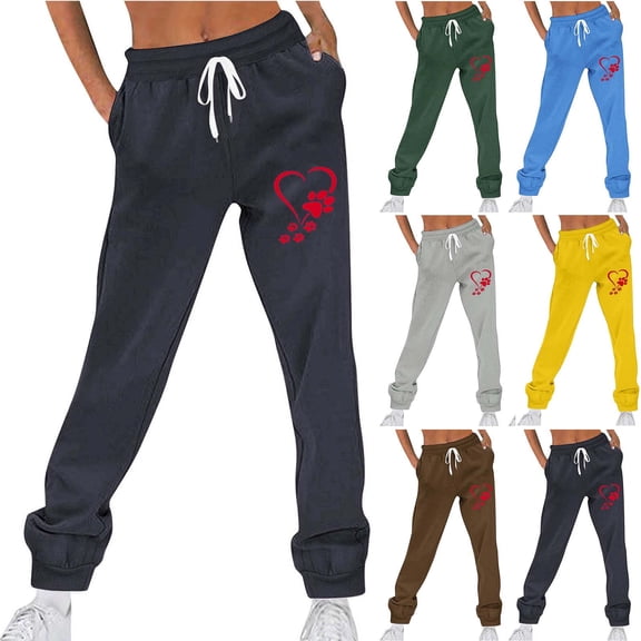 Sakmal Sweatpants Women Baggy Joggers Pants Stretchy Green Workout Graphic Sweatpants for Women L