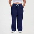 thumbnail image 1 of Sakmal Sweatpants for Women Baggy Plus Size Wide Leg Boyfriend Pants Solid Athletic Workout Blue Sweatpants Women 3XL, 1 of 5