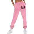 thumbnail image 1 of Sakmal Womens Sweatpants Love Valentines High Waisted Fleece Lined Joggers Pants Heart Print Stretchy Workout Pink Womens Sweatpants XXL, 1 of 8