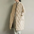 thumbnail image 1 of Sakmal Puffer Jackets for Women Plus Size Packable Winter Quilted Coats Warm Beige Long Jackets for Women L, 1 of 5