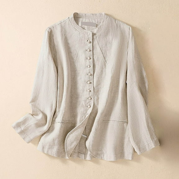 Sakmal Winter Coats for Women Lightweight Gray Long Sleeve Casual Flowy Loose Fit Botton Down Solid Jackets for Girls