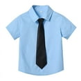 thumbnail image 1 of Sakmal With Tie Clothes For Kids Blue 1-8y Short Sleeve Solid Collared Tee For Kids, 1 of 2