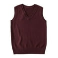 thumbnail image 1 of Sakmal Woemns Sweaters Cozy Red Pullover Oversized Sweater Vest Sleeveless Solid V Neck Fashion Sweaters for Women, 1 of 4