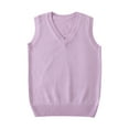 thumbnail image 1 of Sakmal Woemns Sweaters Oversized Pullover Knit Purple Sweater Vest Sleeveless Fashion V Neck Solid Sweaters for Women, 1 of 4