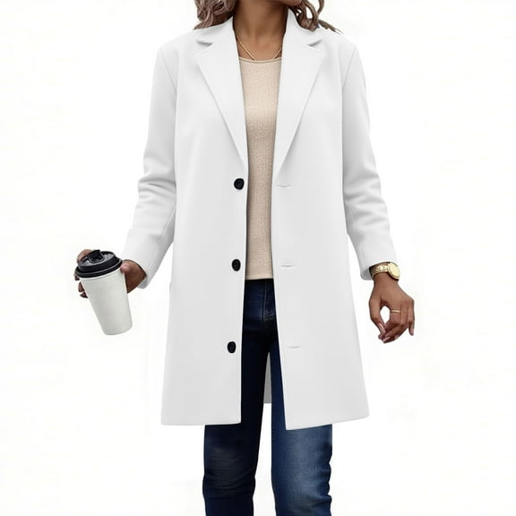 Sakmal Women Barn Jacket Plus Size White Peacoat Coat Trendy Women Jackets Fall S