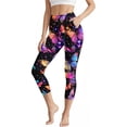 thumbnail image 1 of Sakmal Women Capris Workout Yoga Slim Leg Butterfly Print Mid Rise 7/8th Elastic Waist Capris, 1 of 8