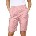 thumbnail image 1 of Sakmal Women Khaki Shorts Chino Plus Size Knee Length Straight Leg Pink Casual Solid Shorts for Women with Pockets, 1 of 7