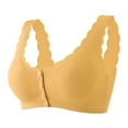 thumbnail image 1 of Sakmal Women Plus Size Bras Yellow Plus Size Front Closure Wireless Bra Bras for Ladies, 1 of 2