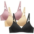 thumbnail image 1 of Sakmal Women'S Bra Wireless Solid Full Coverage Minimize 3 Pack Plus Size Bra, 1 of 5