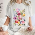 thumbnail image 1 of Sakmal Women'S Tops Short Sleeve White Crew Neck Loose Fit Graphic Tunic Womens Blouses, 1 of 7
