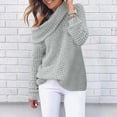thumbnail image 1 of Sakmal Women Sweaters Gray Turtleneck Pullover Streetwear Solid Sweater for Women M, 1 of 6