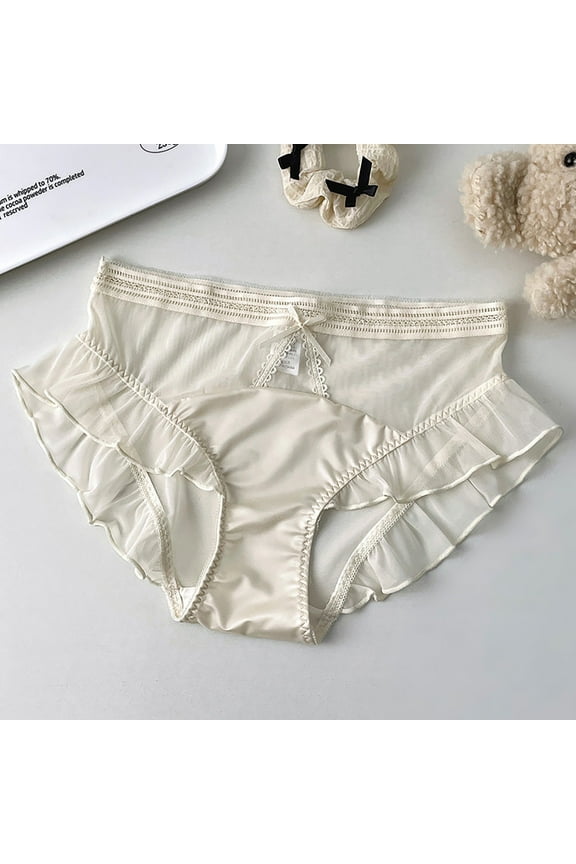 Women Underwear Briefs Plus Size Panties Beige Soft Panties for Women M