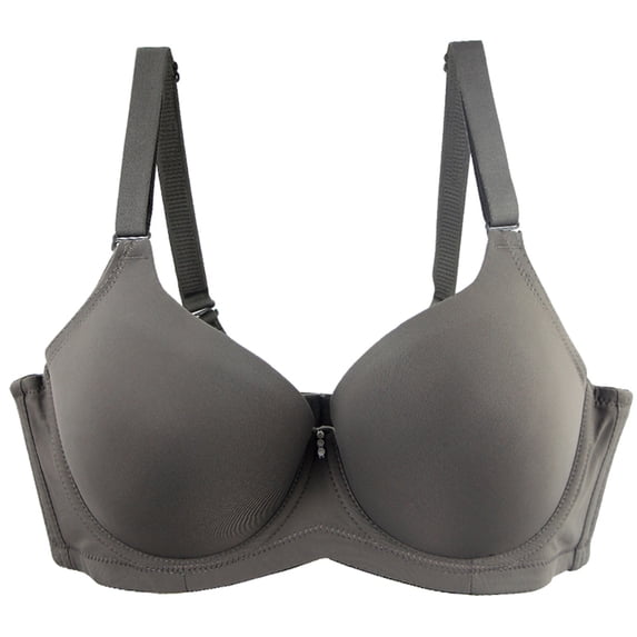 Sakmal Women's Bras Everyday Bralette Push Up Plunge Gray Bras for Ladies 2X