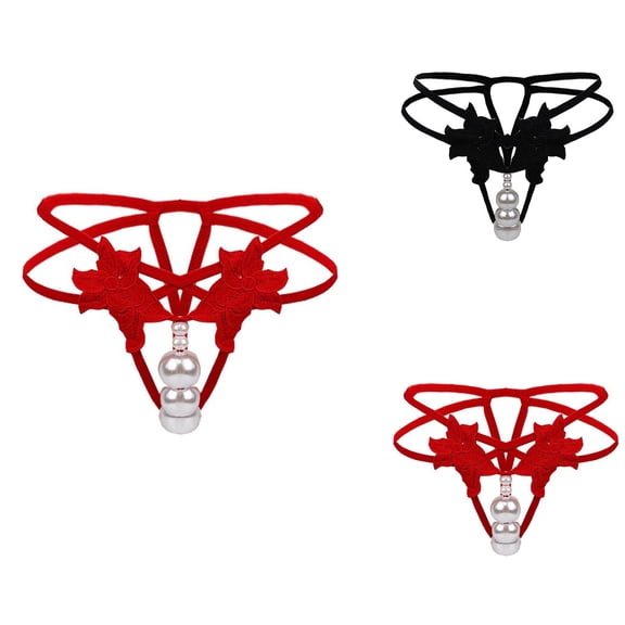 Sakmal Women's Panties Thong Cheeky Plus Size Panties Soft Black Underwear for Women L