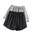 thumbnail image 1 of Sakmal Women's Shorts 2PC Gray Gym Running High Waisted 5 Inch Inseam Solid Shorts with Pockets, 1 of 4