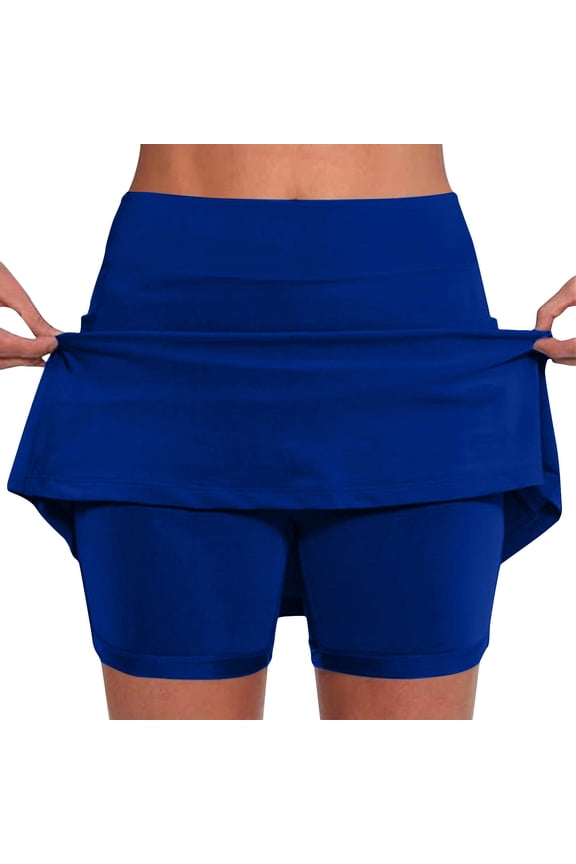 Women's Shorts Comfy Workout Blue Tennis Mini Skirt 4" Skorts for Women