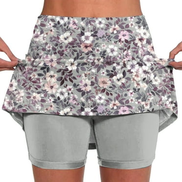 Sakmal Women's Shorts Plus Size Athletic Stretchy 5" Mini Skirt A line Skorts for Women