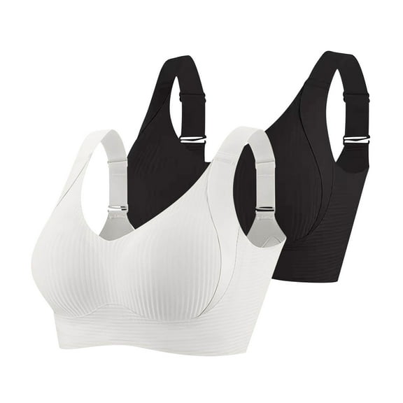 Sakmal Women's Sports Bras Plus Size Athletic Ladies Sports Bras 4X,2-Pack