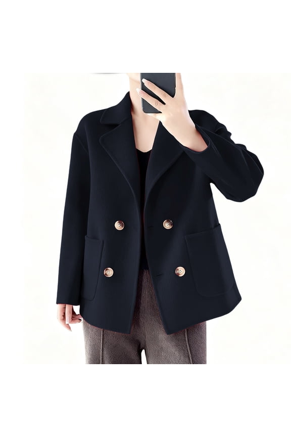 Womens Barn Coat Peacoat Black Jacket Outerwear Women's Clothing S