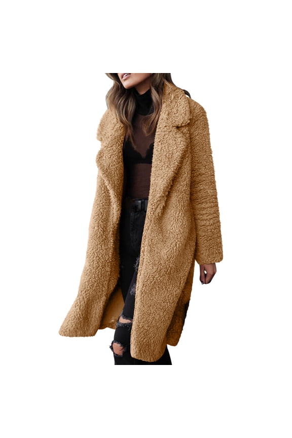 Womens Barn Jacket Brown Fleece Jacket Fashion Women Fall Clothes 3X