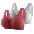 thumbnail image 1 of Sakmal Womens Bra 2 Pack Front Closure Wireless Bra Ladies Bra, 1 of 2
