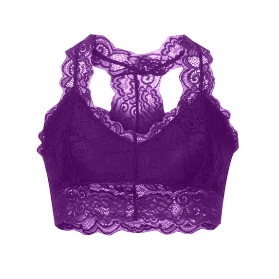 Sakmal Womens Bras Lift Lace Bralette Jelly Soft Cup Purple Womens Bras XL