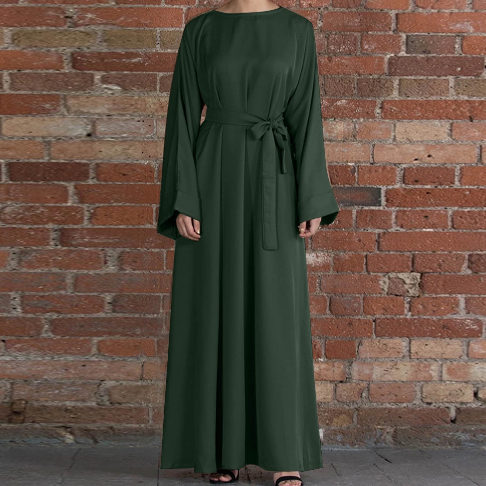 Sakmal Women'S Dresses Long Green Dresses Oversize Long Sleeve