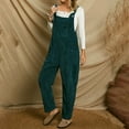 thumbnail image 1 of Sakmal Womens Jumpsuit Winter Wide Leg Solid Cotton Overalls Green Sleeveless Full Square Neck Pants with Pockets, 1 of 5